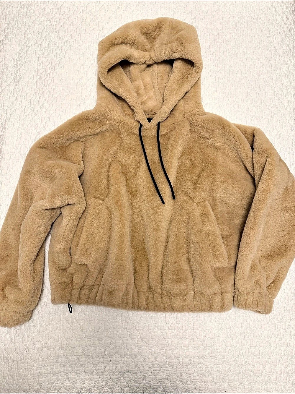 Zara Faux Fur Hooded Jacket Size Medium Like New